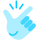 Blue snapping finger icon