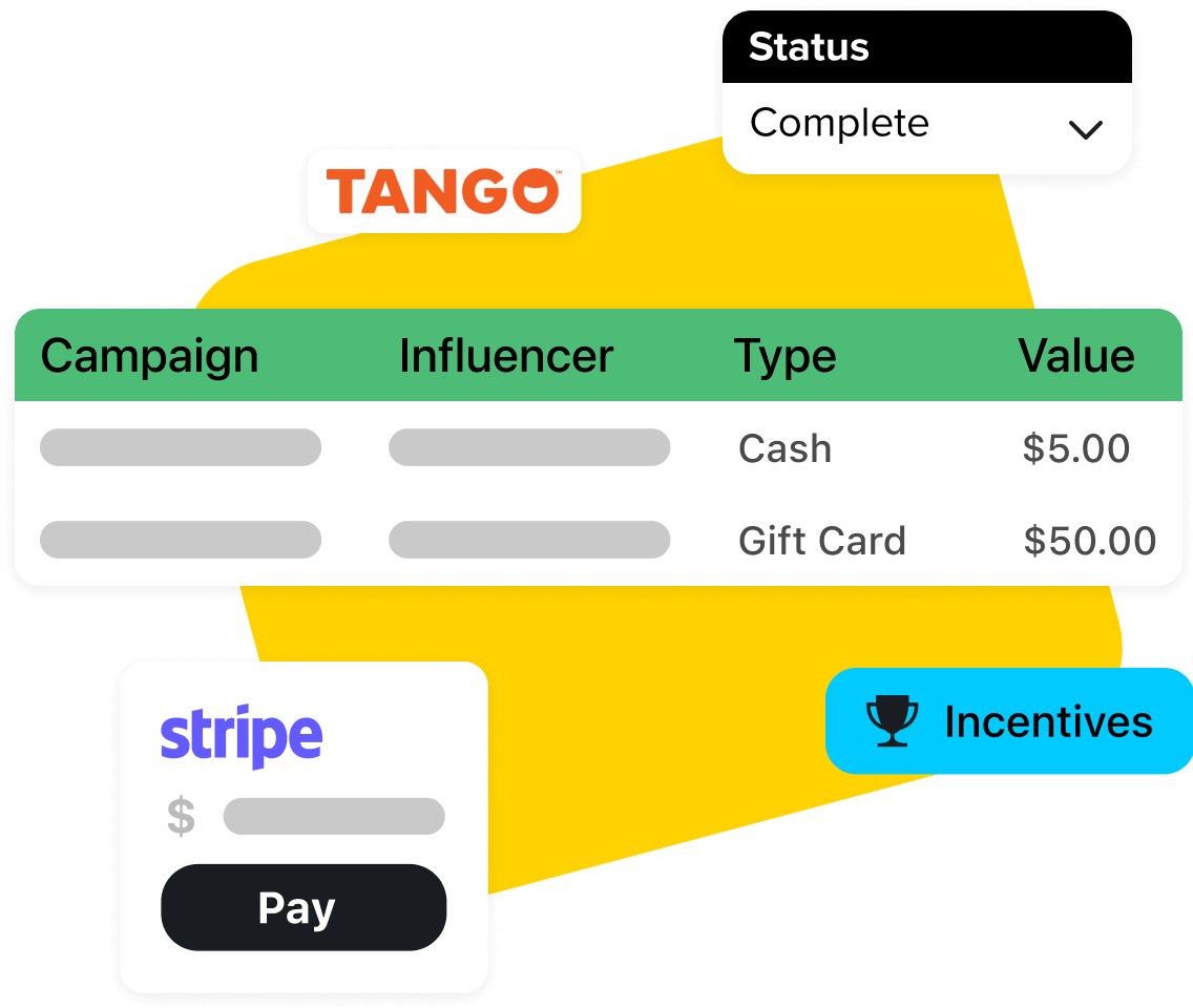 Later influencer management platform highlighting how to manage invoices with Paypal and Tango