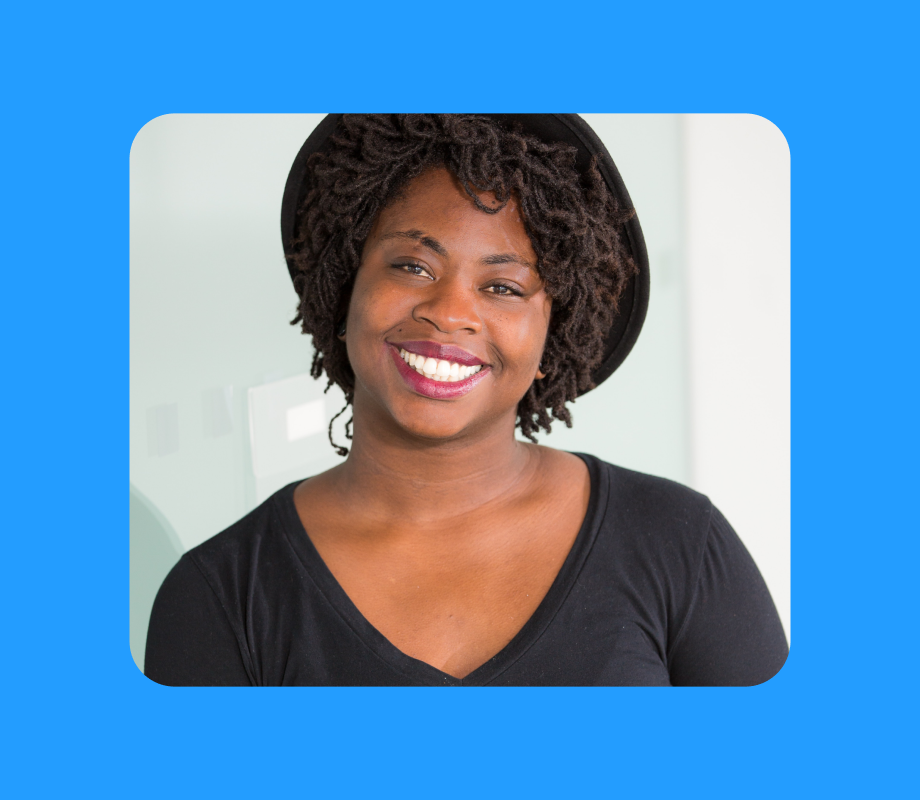 Image of content creator smiling in front of camera.