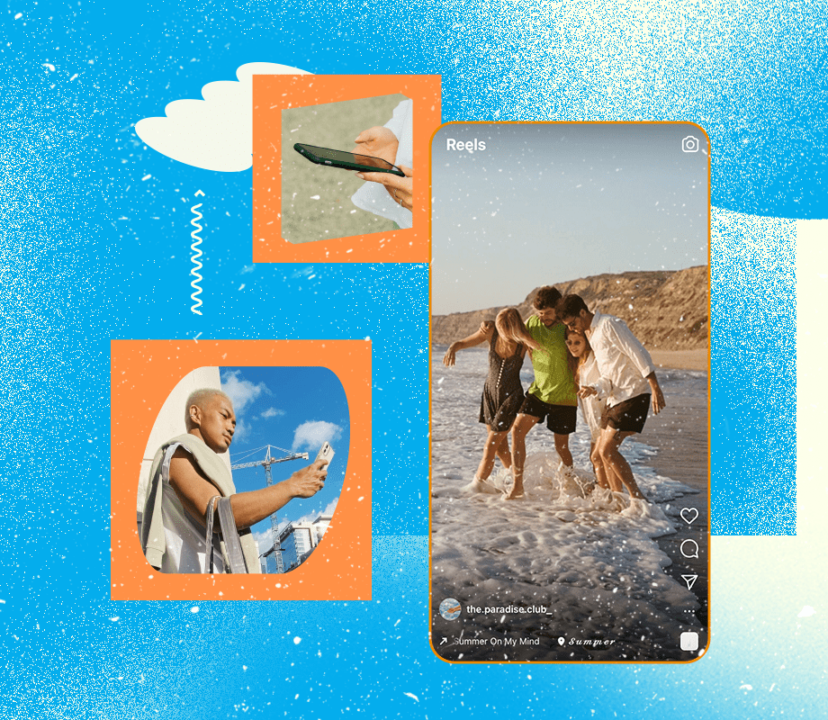 phone with an instagram reels on screen