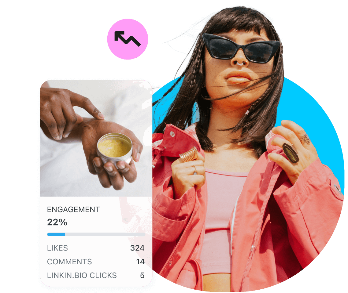 Creator accounts can use Later Analytics to analyze post clicks, comments, and bio link clicks
