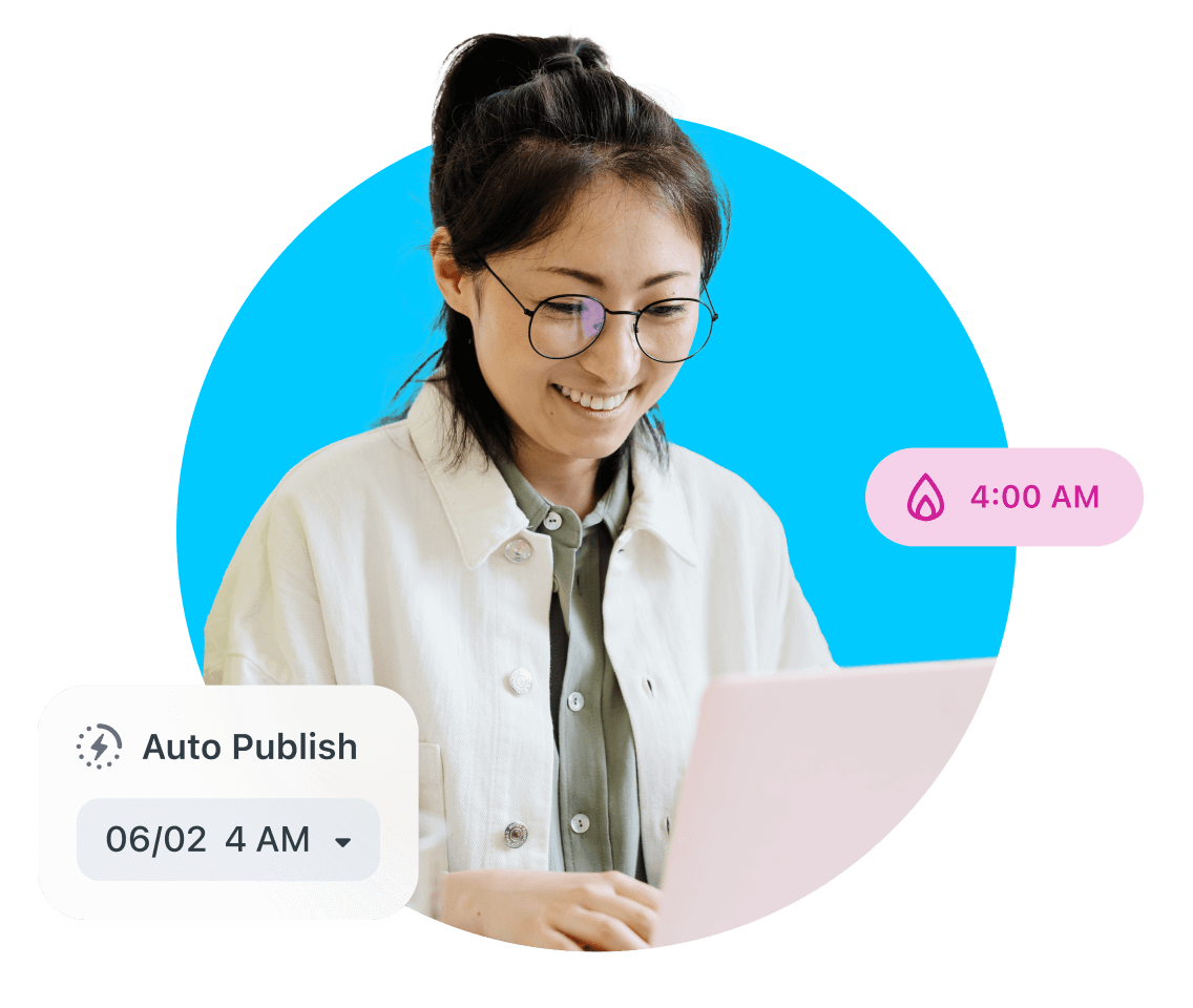 Creator schedules posts using Later Best Time to Post and Auto Publish tools