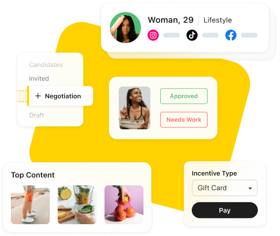 Use Later Influence to recruit creators, run your influencer marketing campaigns and pay creators