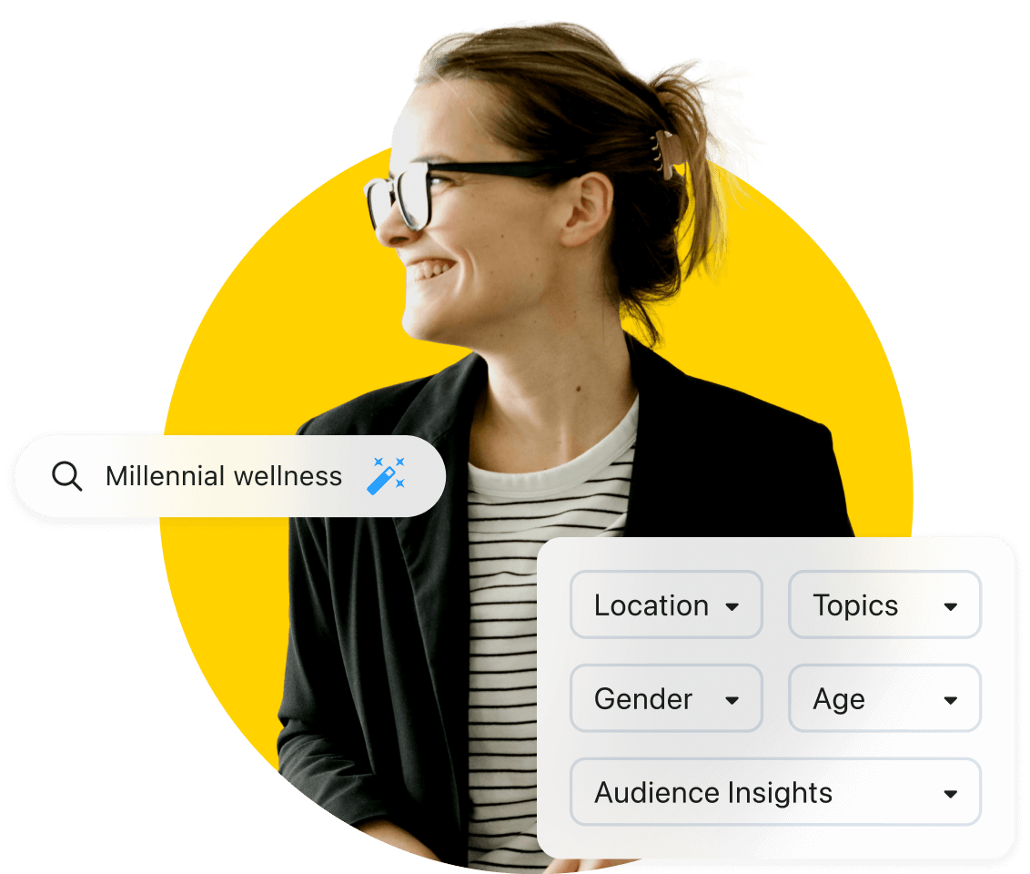 The influencer search tool helps a brand find millennial wellness influencers