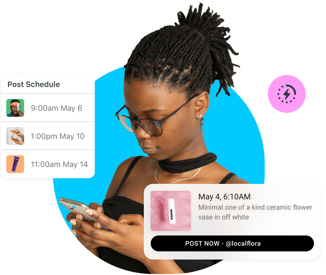Creator schedules posts using the Later app
