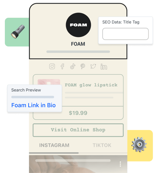 Later Link in Bio title tag and meta description customization features