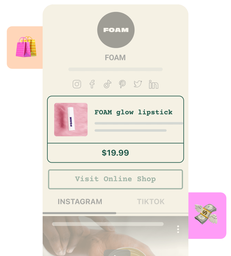 Promote important links on your link in bio page with a customized Feature banner