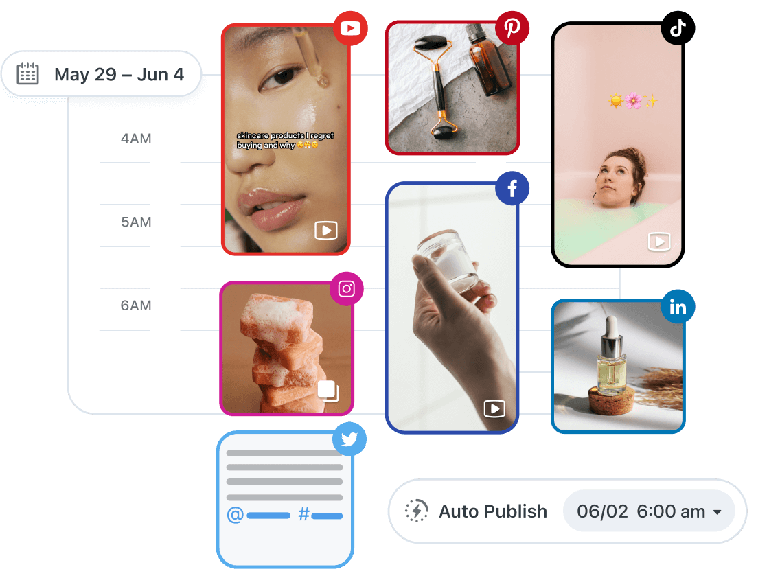 Repurposed video content scheduled across social media platforms using the Later app