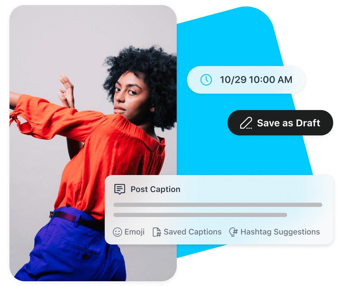 Draft Instagram posts and captions and schedule them when you’re ready with draft posts