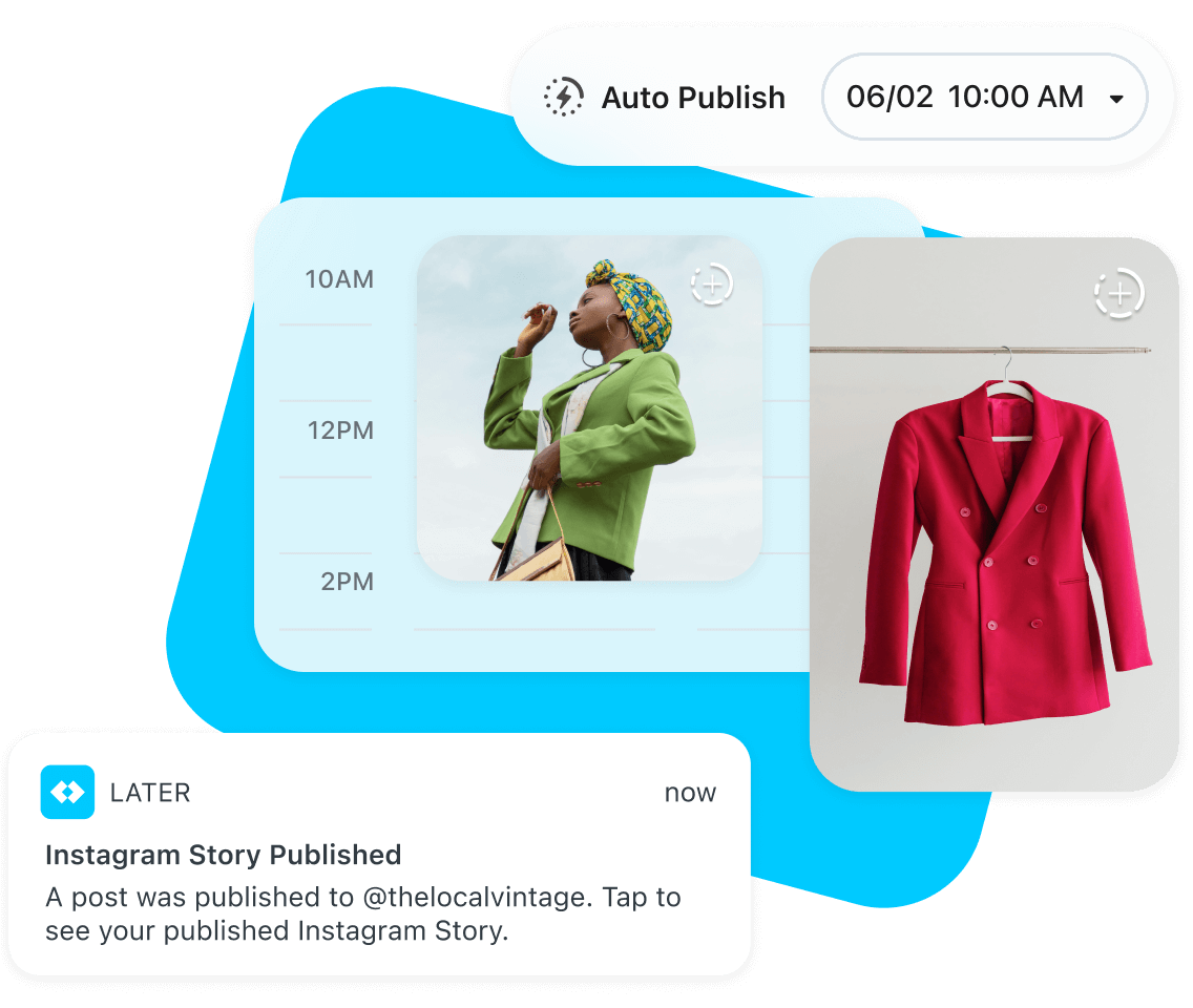 Content creator schedules Instagram stories in advance with Later