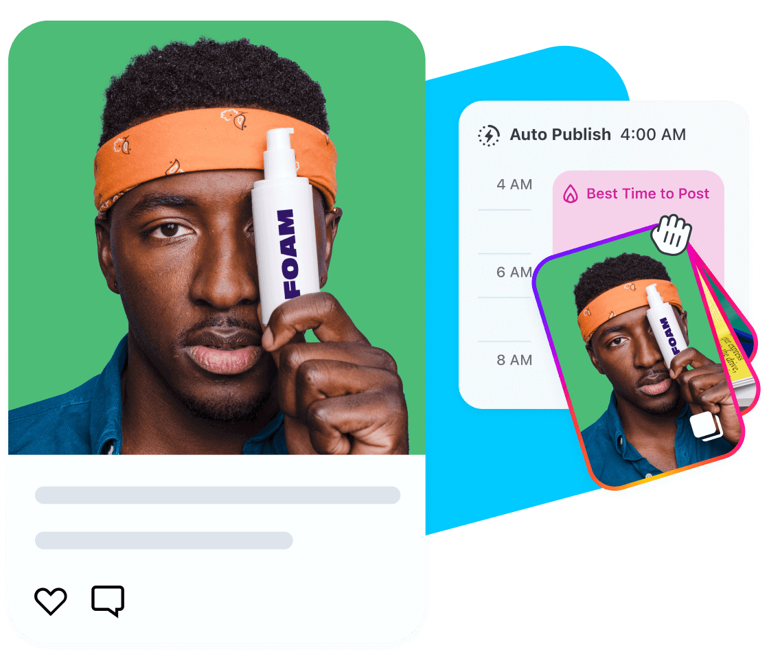 Drag and drop to schedule your social media posts based on your best time to post using the Later visual calendar