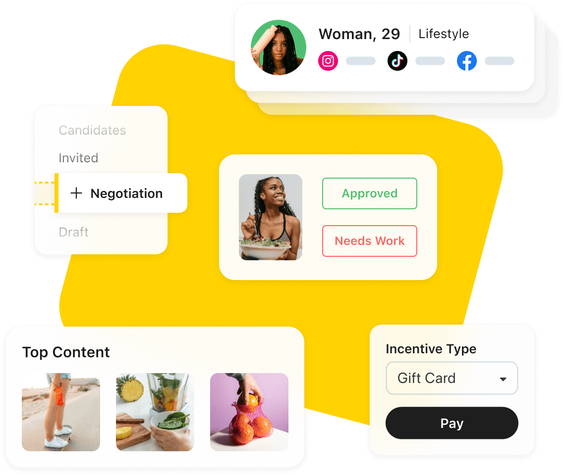 Later Influence is used to find UGC creator, manage campaigns, pay creators and create a bank of content